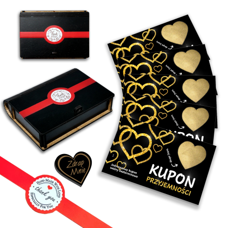 Kupony Przyjemności Zdrapki VOUCHER 25x w pudełku dla niej niego dla ukochanej na każdą okazje